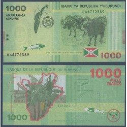 Burundi P.51, Neuf, Billet de 1000 Francs 2015 boeufs