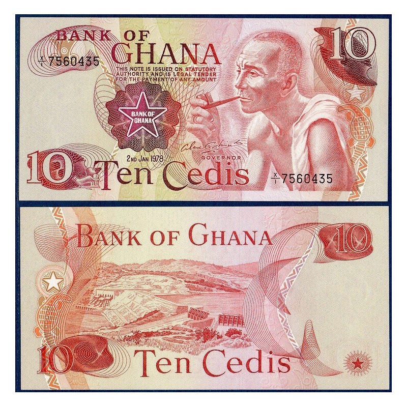 Ghana P.16f, Neuf, Billet de 10 Cedis 1978 Akosombo