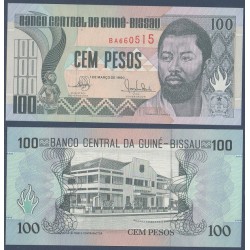 Guinée Bissau P.11, Neuf, Billet de 100 Pesos 1990 D. Ramos