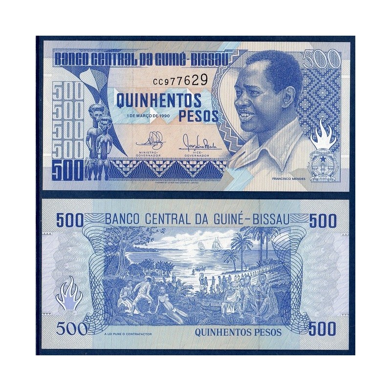 Guinée Bissau P.12, Neuf, Billet de 500 Pesos 1990 Esclavage