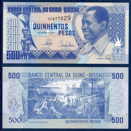 Guinée Bissau P.12, Neuf, Billet de 500 Pesos 1990 Esclavage