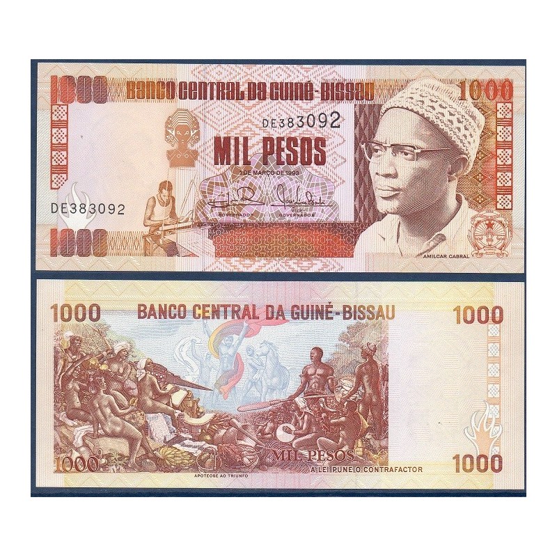 Guinée Bissau P.13b, Neuf, Billet de 1000 Pesos 1993 Amilcar Cabral