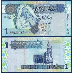 Libye P.68b, Neuf, Billet de 1 dinar 2004 Bleu