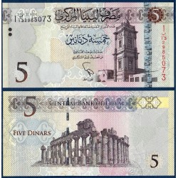 Libye P.81, Neuf, Billet de 5 dinars 2015 Cyrène