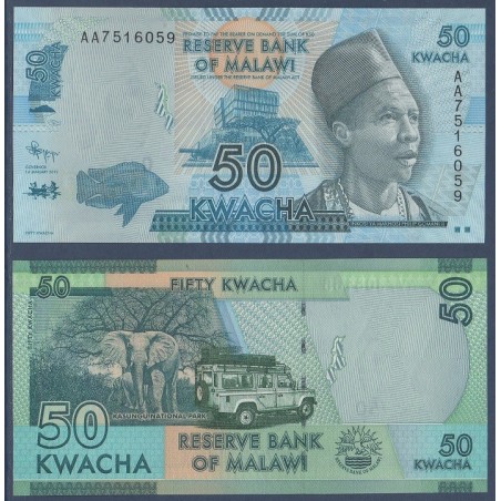 Malawi Pick N°58a, Billet de banque de 50 kwatcha 1.1.2012