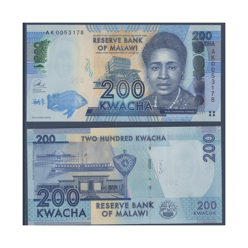 Malawi Pick N°60b, Billet de banque de 200 kwatcha 2013