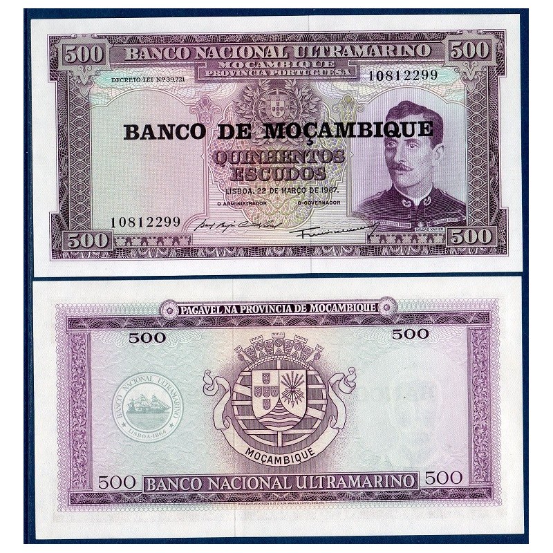 Mozambique Pick N°118a, Billet de banque de 500 Escudos 1976