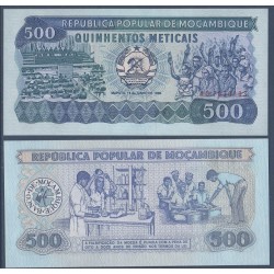 Mozambique Pick N°131b, Billet de banque de 500 meticais 1986