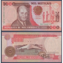 Mozambique Pick N°135, Billet de banque de 1000 meticais 1991