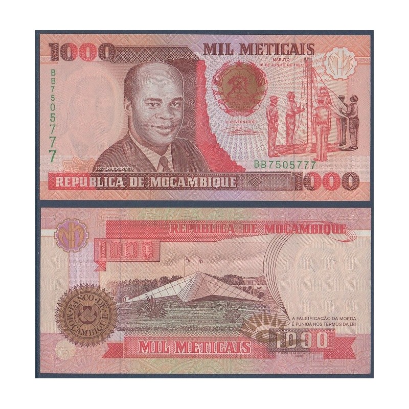 Mozambique Pick N°135, Billet de banque de 1000 meticais 1991