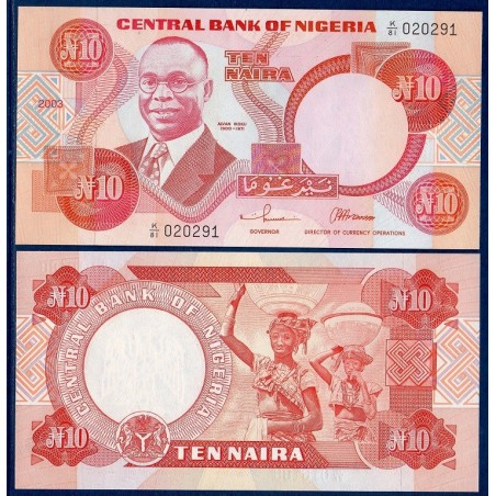 Nigeria P.25g, Neuf, Billet de 10 Naira 2003-2005 Femmes