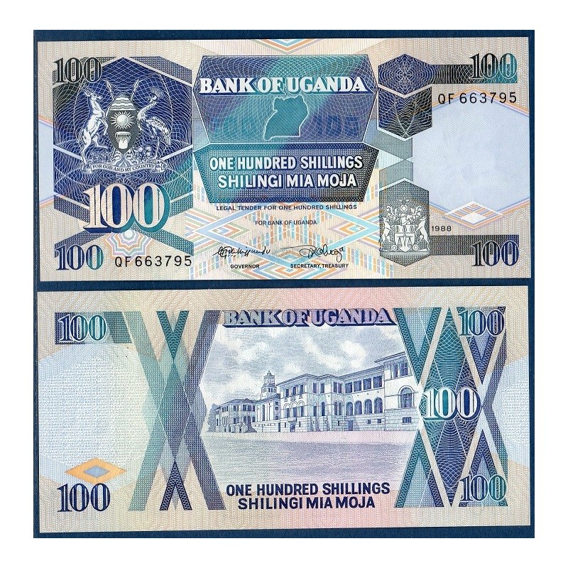 Ouganda Pick N°31b, Billet de banque de 100 Shillings 1988