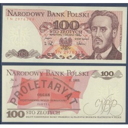 Pologne P.143e, Neuf, Billet de 100 Zlotych 1986-1988 Waryński