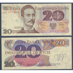 Pologne P.149b, Neuf, Billet de 20 Zlotych 1982 Traugutt