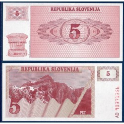 Slovénie P.3a, Neuf, Billet de 5 Tollarjev 1990 Knežji kamen