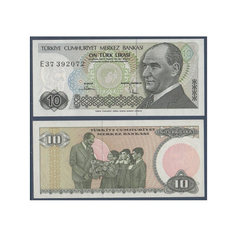 Turquie P.193a, neuf Billet de 10 Lira 1982-1987 enfants