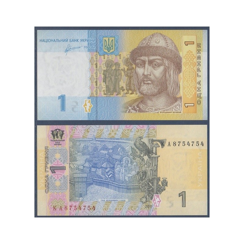 Ukraine P.116Ab, neuf Billet de 1 Hryvnia 2011 Prince Vladimir