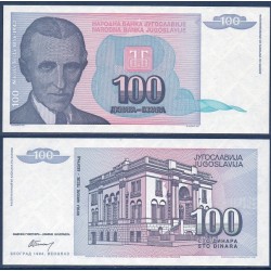 Yougoslavie P.139a, Spl Billet de 100 Dinara 1994 nikola Tesla