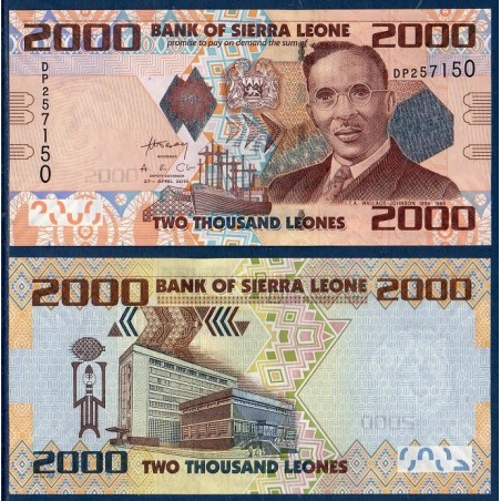 Sierra Leone P.31, Neuf, Billet de 2000 leones 2010 Wallace-Johnson