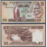 Zambie P.25d, Neuf, Billet de 5 Kwacha 1980-1988 Barrage