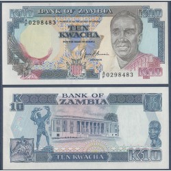 Zambie P.31b, Neuf, Billet de 10 Kwacha 1989-1991 Girafe