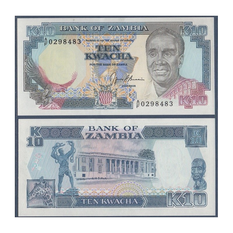 Zambie P.31b, Neuf, Billet de 10 Kwacha 1989-1991 Girafe