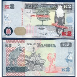 Zambie P.49a, Neuf, Billet de 2 Kwacha 2012 Marchandes