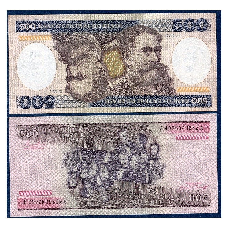 Bresil P.200b, neuf Billet de 500 Cruzeiros 1985 Manuel Fonseca