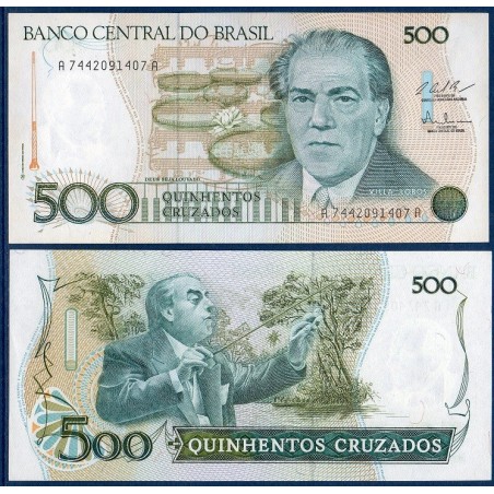 Bresil P.212c, neuf Billet de 500 Cruzados 1987 Heitor Villa Lobos