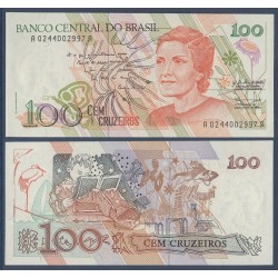 Bresil P.228, neuf Billet de 100 Cruzeiros 1990 Cecilia Meireles