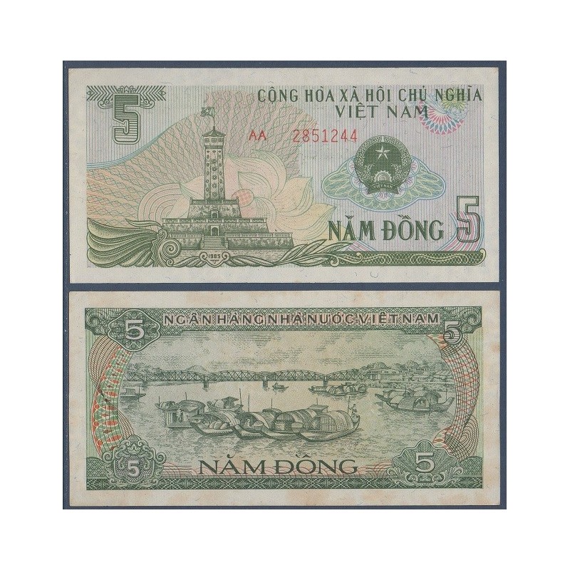 Viet-Nam Nord Pick N°92, Billet de banque de 5 dong 1985