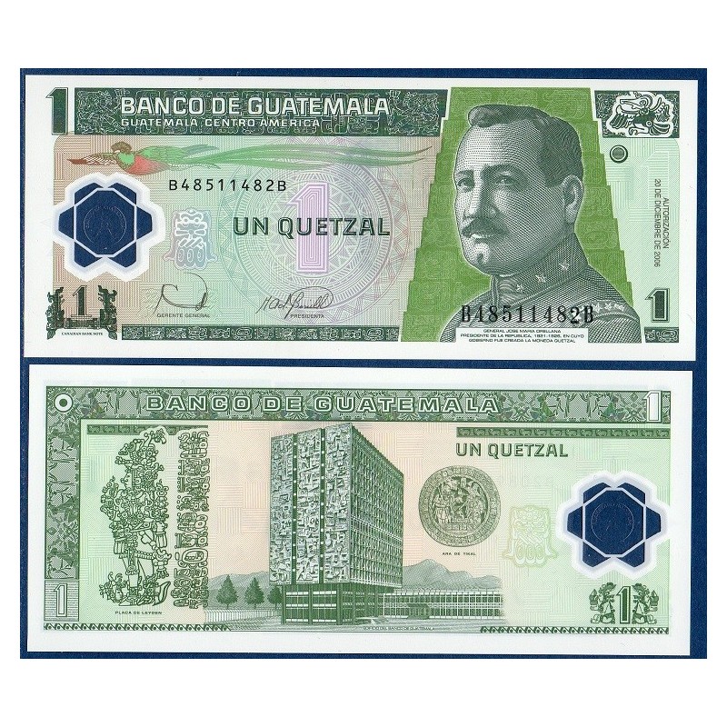 Guatemala Pick N°109, Billet de banque de 1 Quetzal 2006