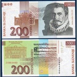 Slovénie Pick N°15d, Billet de banque de 200 Tollarjev 1992-2004