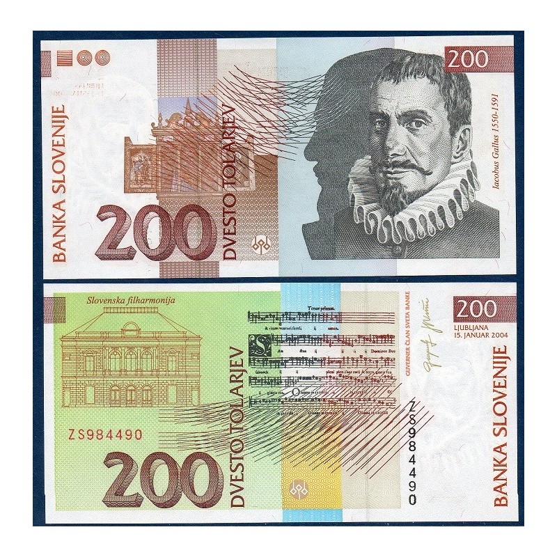 Slovénie Pick N°15d, Billet de banque de 200 Tollarjev 1992-2004