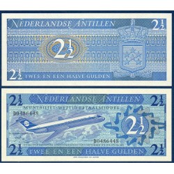 Antilles Néerlandaises P.21a, neuf Billet de 2 1/2 Gulden 1970 Douglas DC-9-15