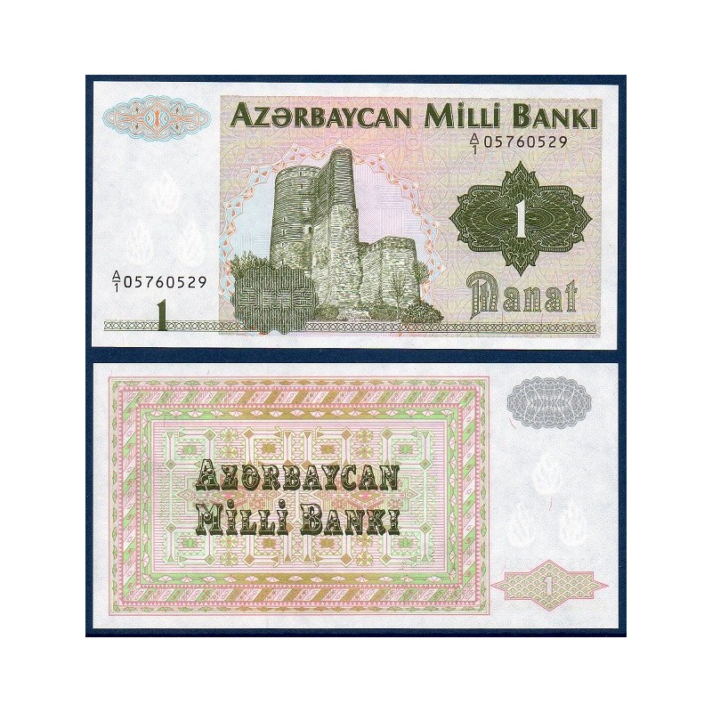 Azerbaïdjan P.11, neuf Billet de 1 Manat 1992 vert tour