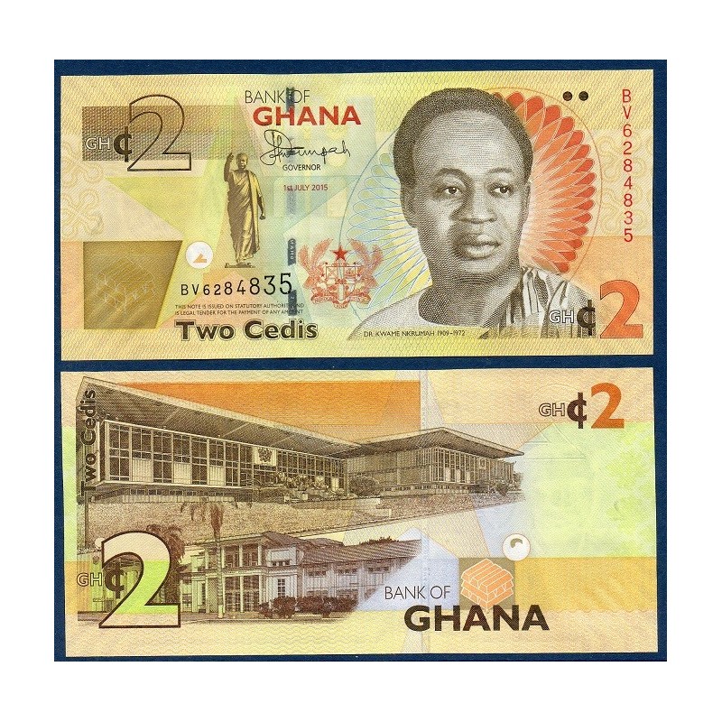 Ghana P.37Ad, Neuf, Billet de 2 Cedis 2015 Nkrumah