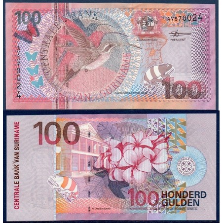 Suriname Pick N°149, Billet de banque de 100 Gulden 2000