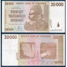 Zimbabwe P.73a, TTB, Billet de 20000 Dollars 2008 Barrage