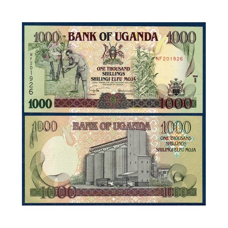 Ouganda Pick N°39Ab, Billet de banque de 1000 Shillings 2003