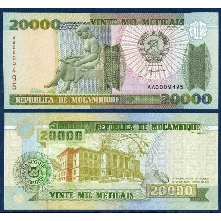 Mozambique Pick N°140, Billet de banque de 20000 meticais 1999