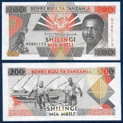 Tanzanie P.25b, Neuf, Billet de 200 shillings 1993 Léopard