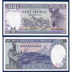 Rwanda P.18, Neuf, Billet de 100 Francs 1982 Volcans