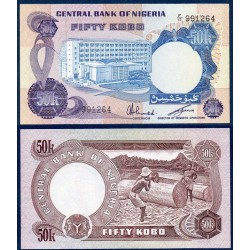 Nigeria Pick N°14f, Billet de Banque de 50 kobo 1973-1978