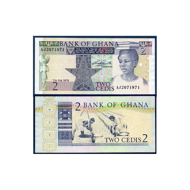 Ghana P.18a, Neuf, Billet de 2 cédis 1979 Plantation