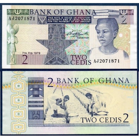 Ghana P.18a, Neuf, Billet de 2 cédis 1979 Plantation