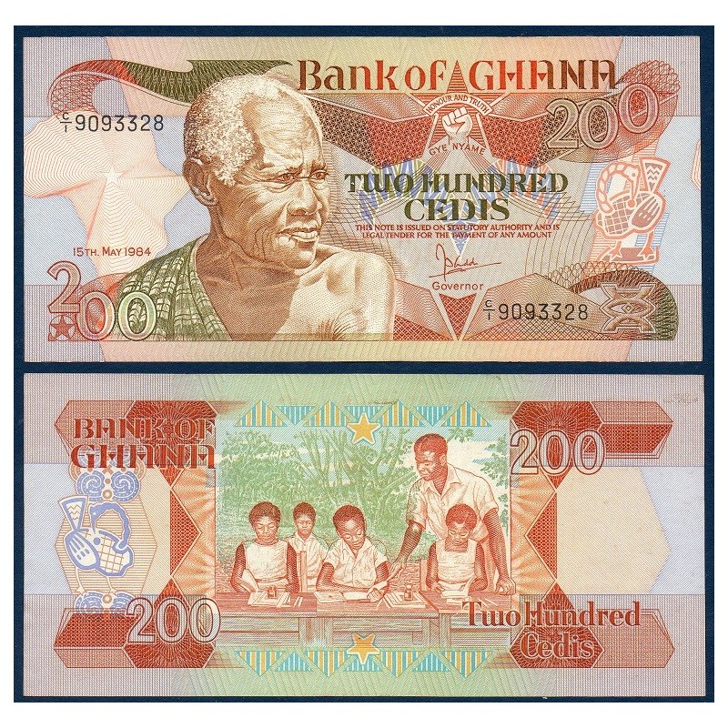 Ghana P.27a, TTB, Billet de 200 Cedis 1983-1986 École