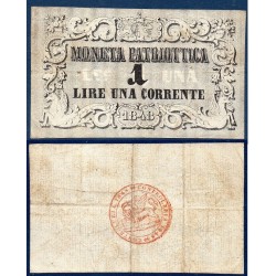 Etats Italiens Venise P.S185a.1, TTB Billet de 1 Lire 1848 ornement