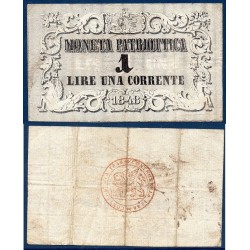 Etats Italiens Venise P.S185a.1,TTB+ Billet de 1 Lire 1848