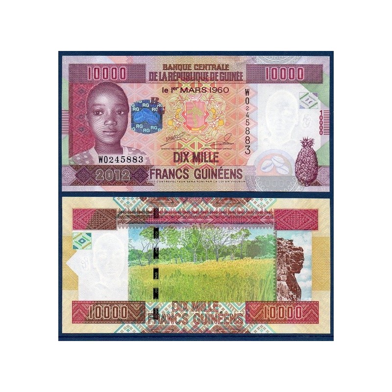 Guinée P.46, Neuf, Billet de 10000 Francs 2012 Café